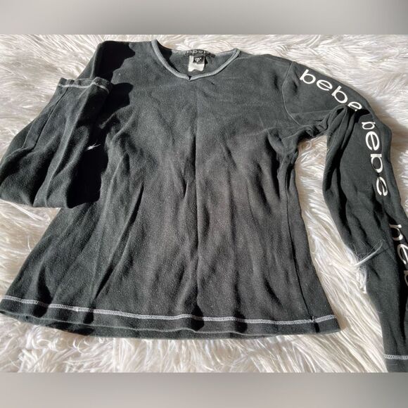 Bebe 💫black 💫longsleeve shirt💫M - Picture 1 of 4